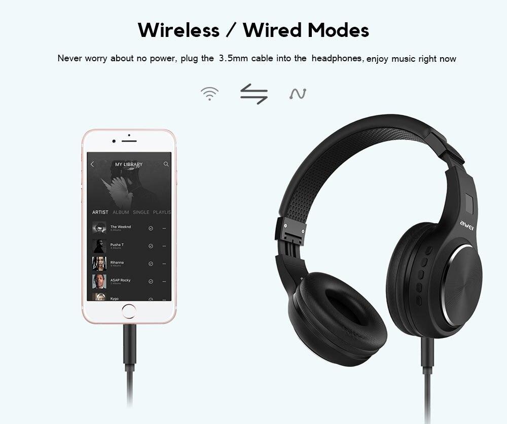 Беспроводные Bluetooth наушники + гарнитура + MP3 плеер со съемным AUX кабелем, Awei A600BL - фото 5 - id-p94958734