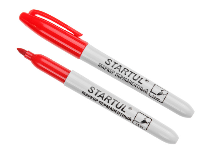 Маркер промышл. перманентный фетровый красный STARTUL PROFI (ST4350-03) (толщ. линии 1.5 мм) (STARTUL) - фото 1 - id-p94973576