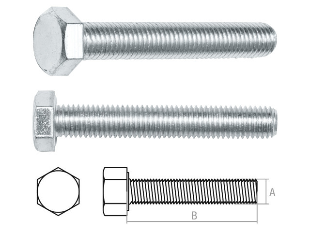 Болт М10х80 мм шестигр., цинк, кл.пр. 8.8, DIN 933 (2 шт в зип-локе) STARFIX (STARFIX) - фото 1 - id-p94973858