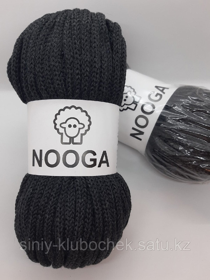 Шерстяной шнур (Пряжа) для вязания NOOGA (Нуга) Графит - фото 1 - id-p92392363