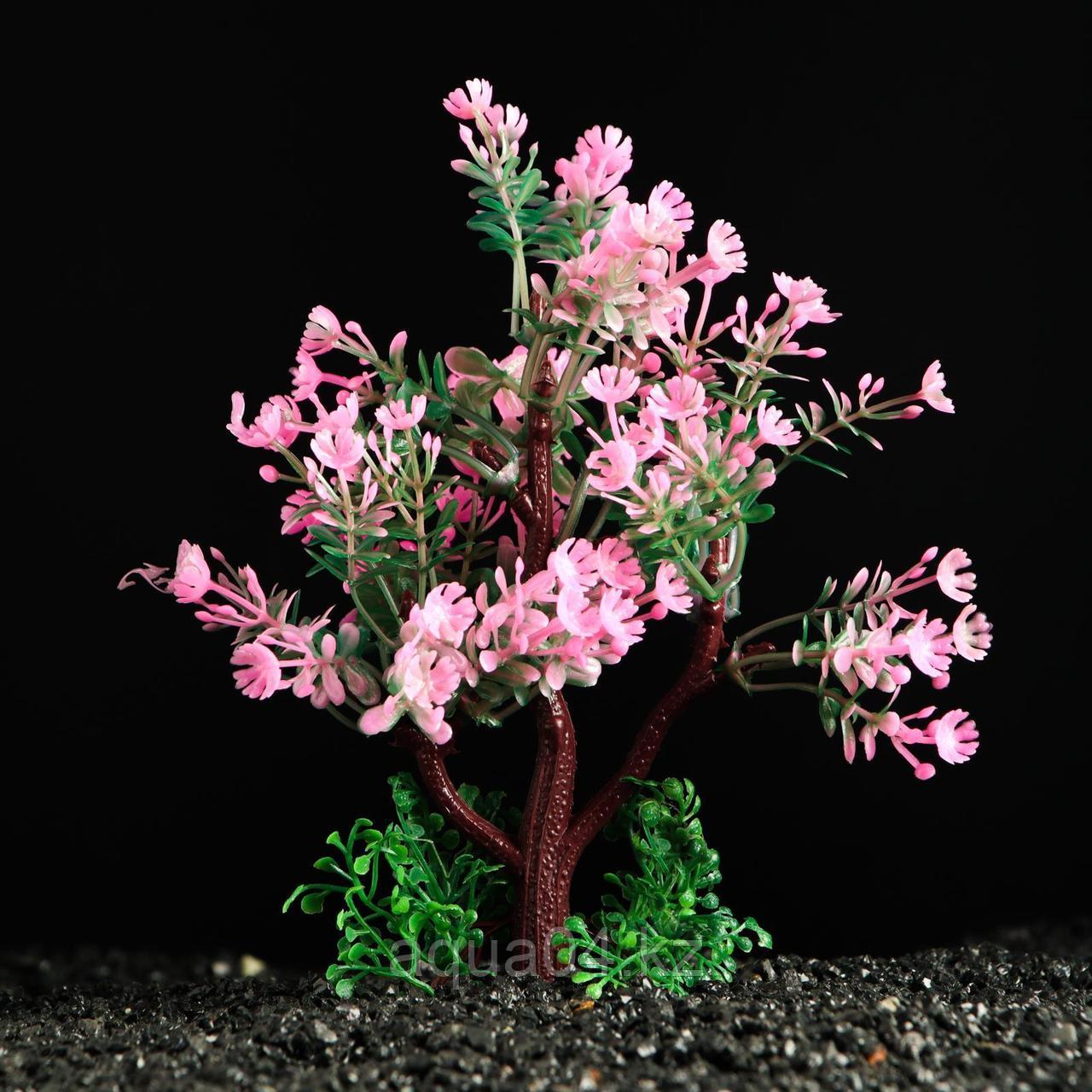 Растение искусственное аквариумное розовое дерево 15 см
