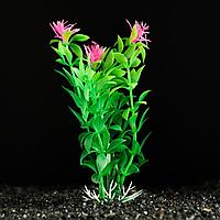 Растение искусственное аквариумное зеленое с цветами 3*13 см