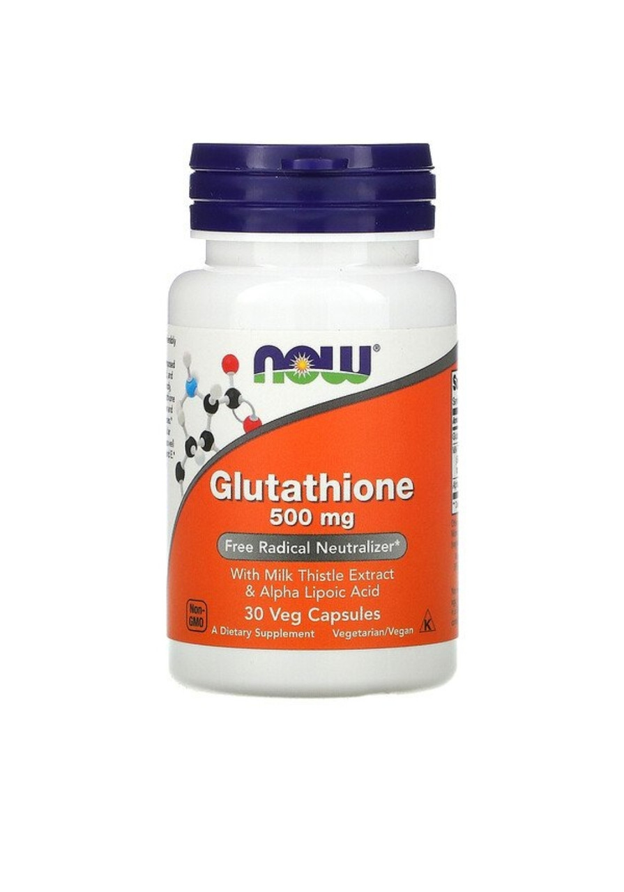 NOW Foods Глутатион, 500 мг, 30 вегетарианских капсул - фото 1 - id-p95109736