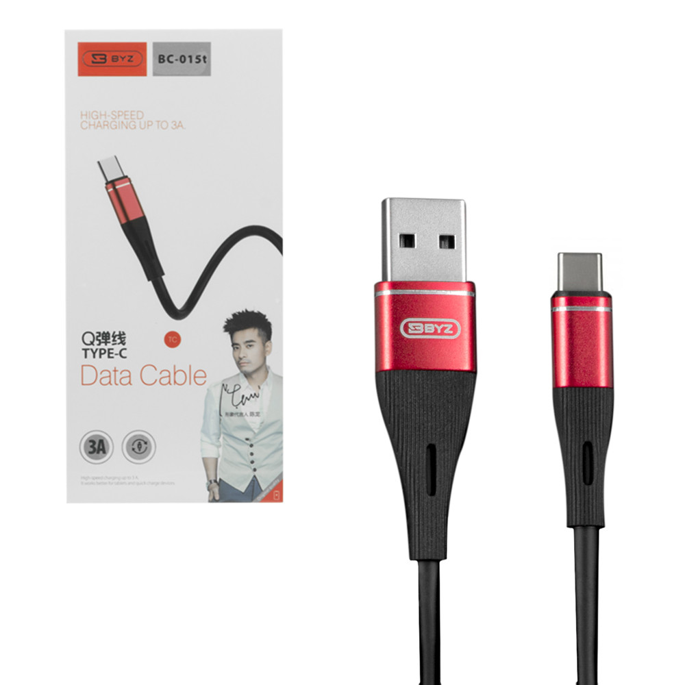 Кабель Type-C BYZ BC-015t 3.0A 1.2m, Black