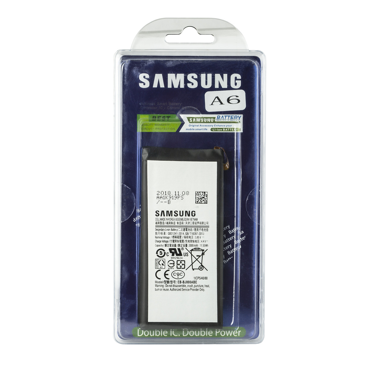 Аккумулятор Samsung Galaxy A6 (2018) A600 EB-BJ800ABE 3300mAh Original Double IC plastic box - фото 1 - id-p95116377