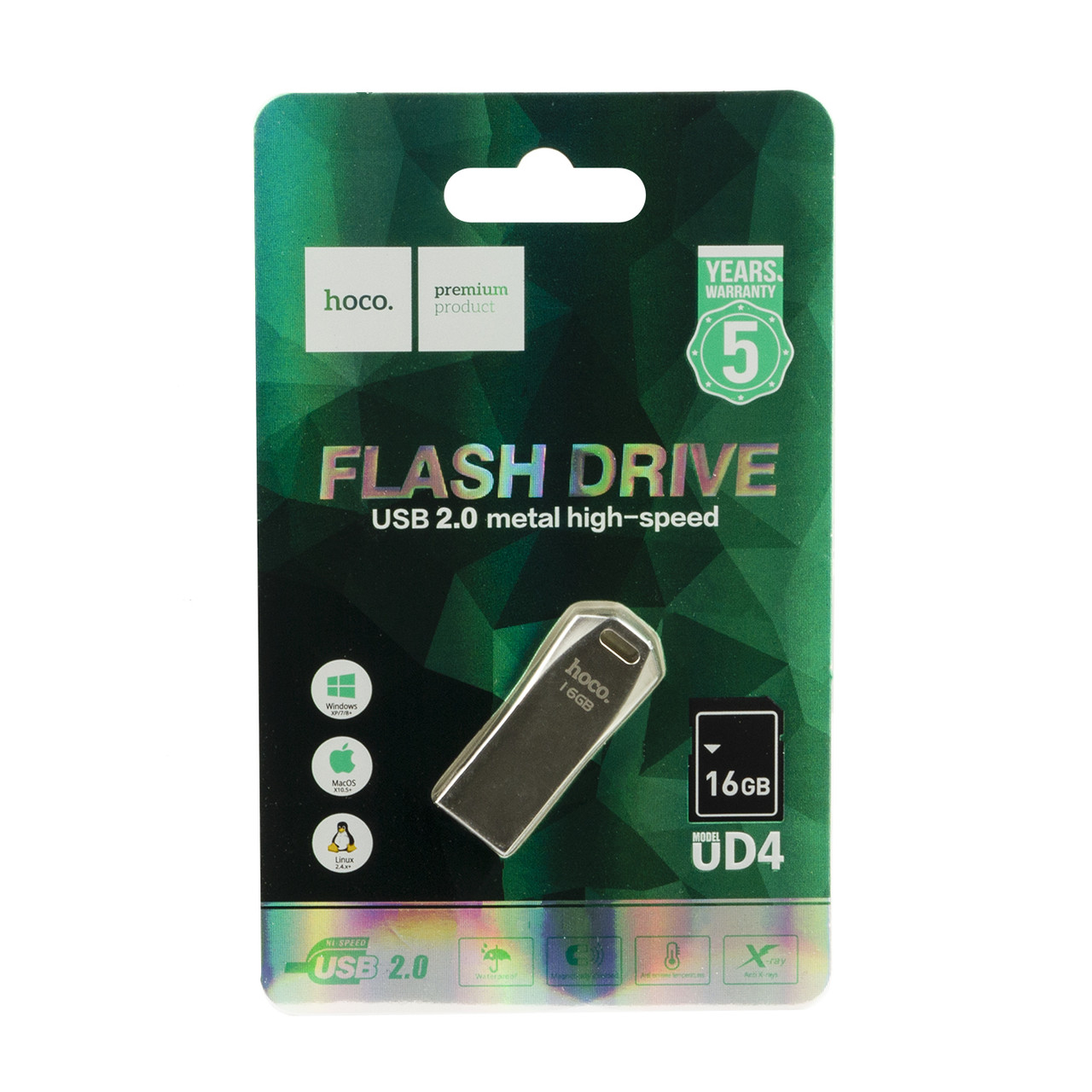 USB Flash 16Gb Hoco UD4, Silver