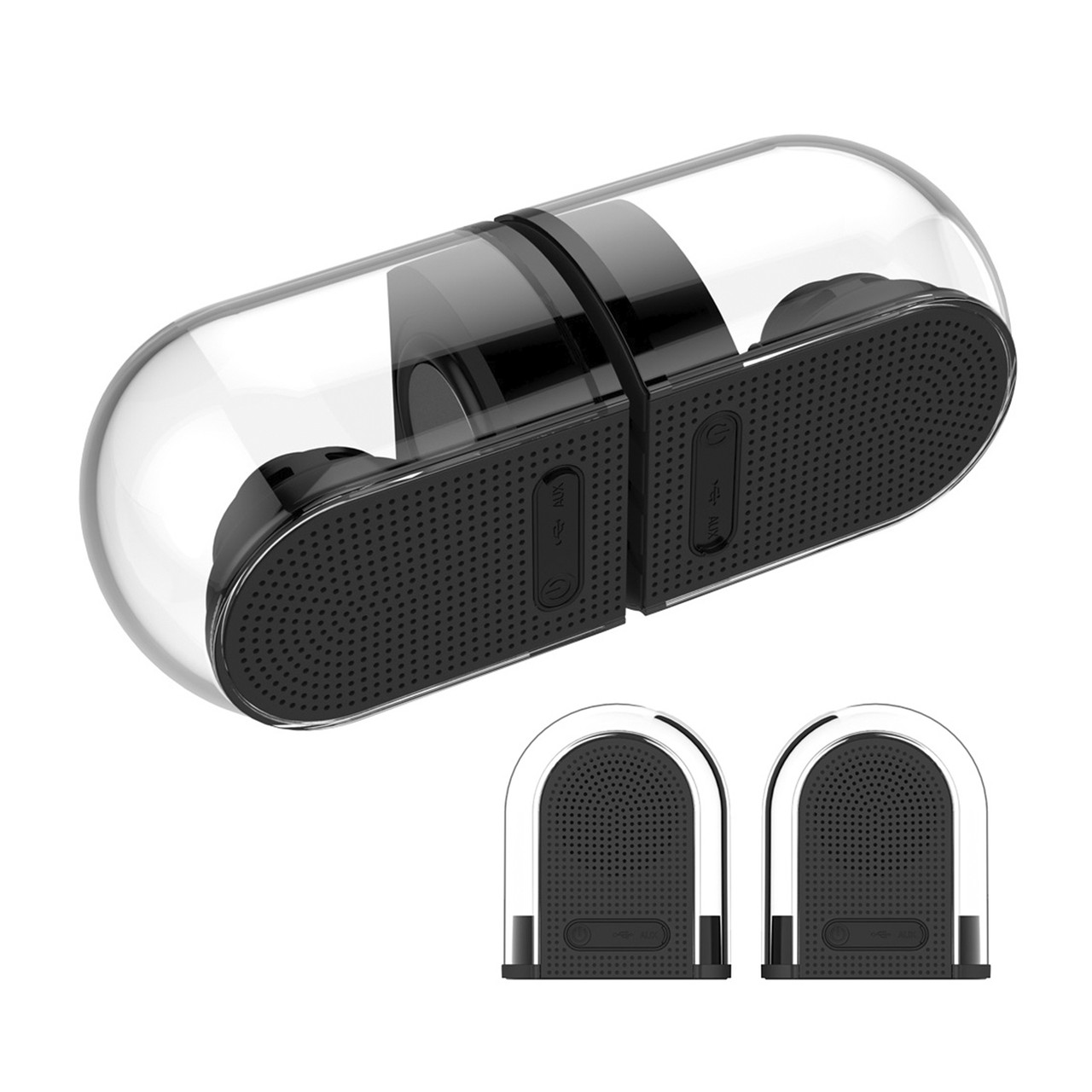 Портативная акустическая система Bluetooth Ovevo Tango D18 Black/Clear