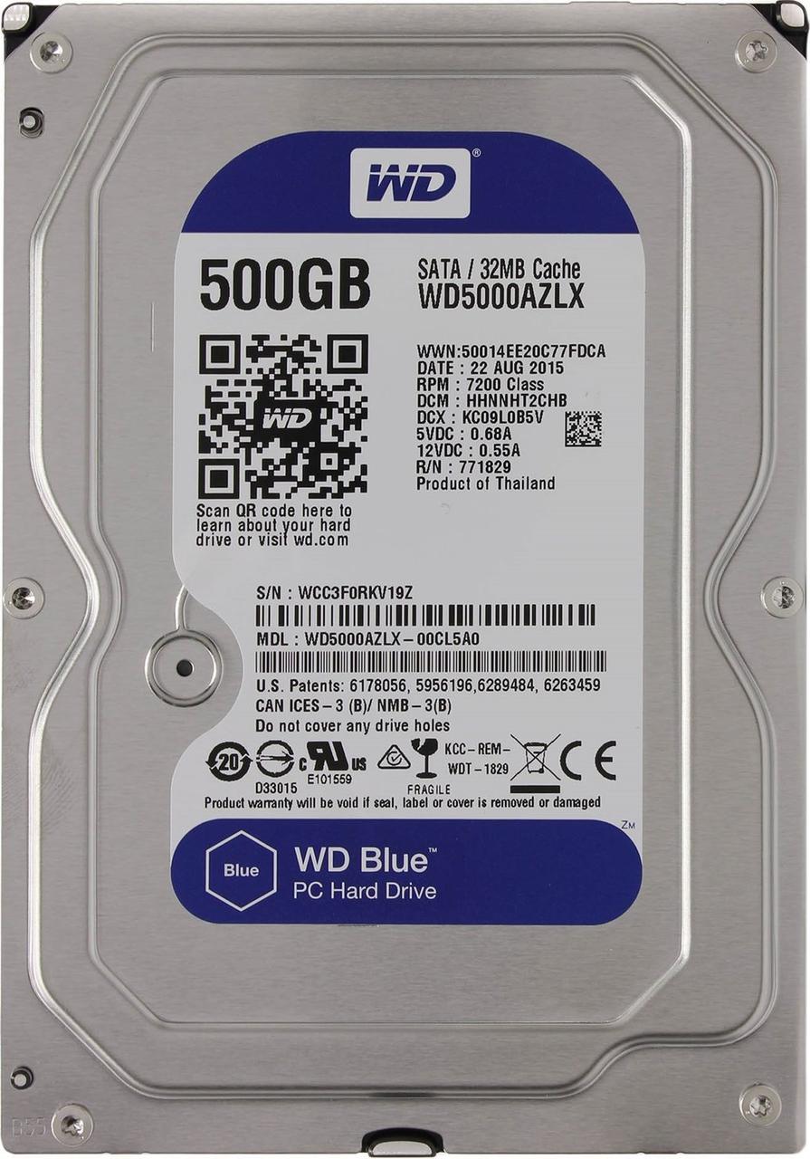 Жесткий диск HDD 500 Gb Western Digital (WD5000AZLX), 3.5", 32Mb, SATA III