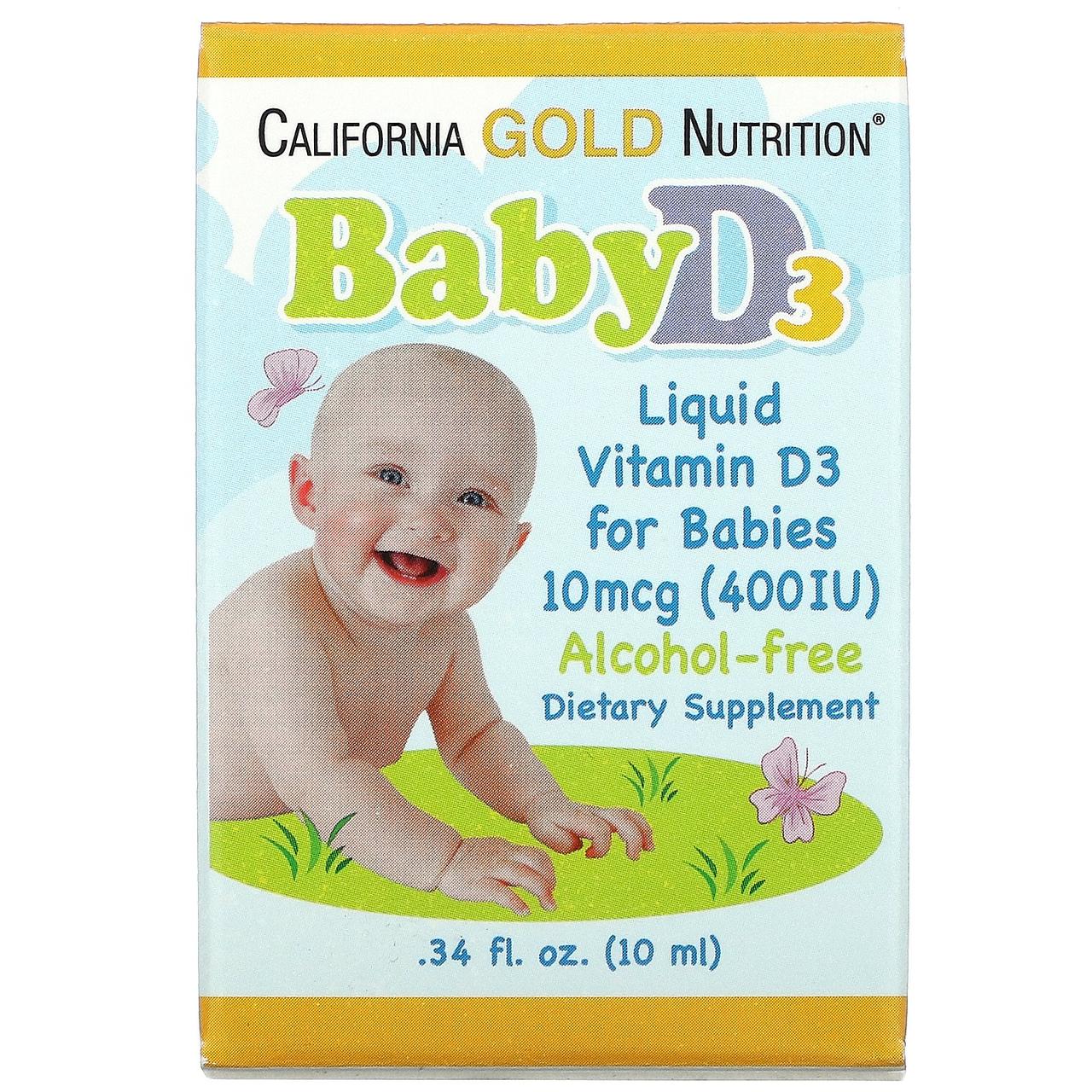 Витамины California Gold Nutrition Baby D3 Liquid, 10 mcg (400 IU)