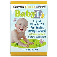 Витамины California Gold Nutrition Baby D3 Liquid, 10 mcg (400 IU)