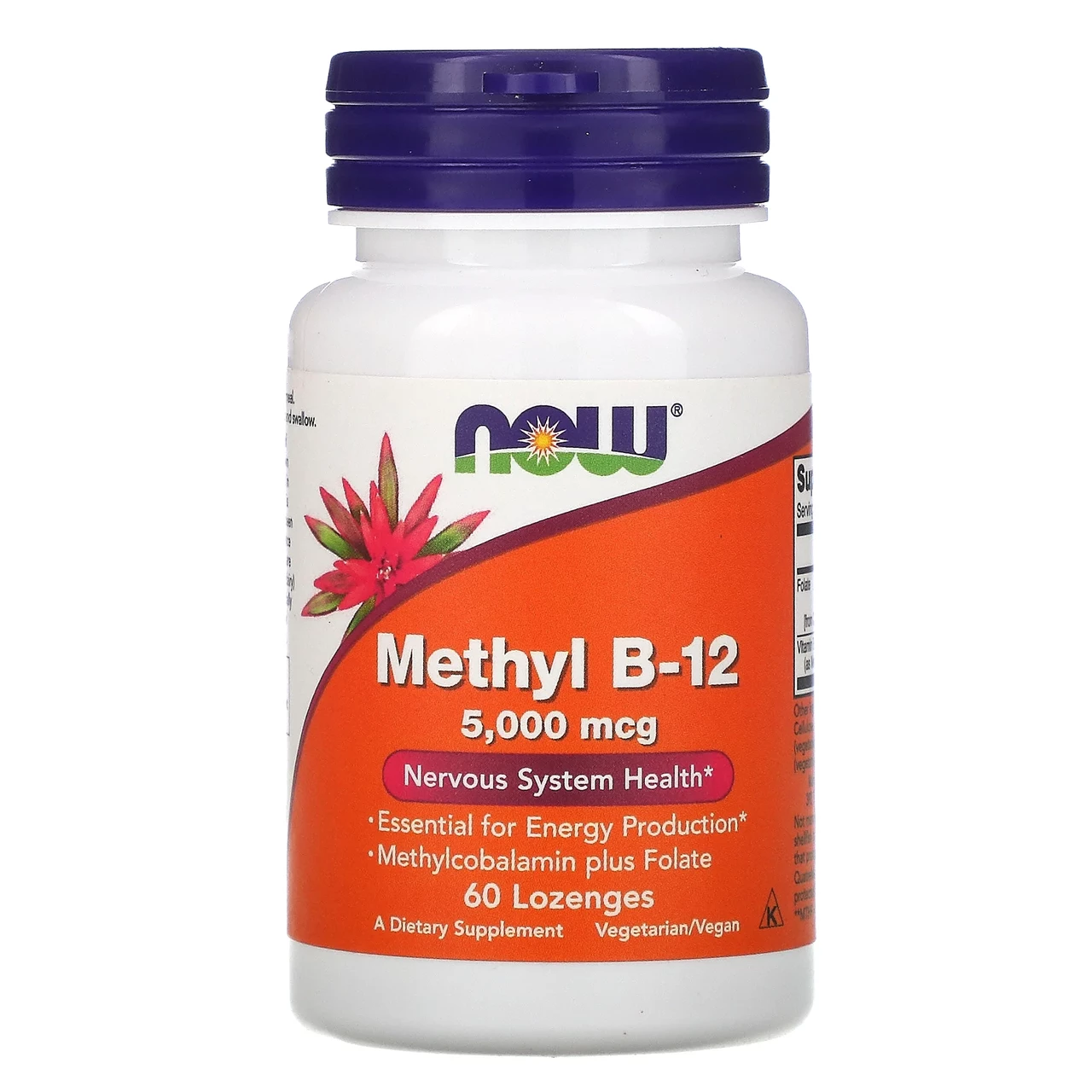 Витамины Now Methyl B-12 5000 mcg, 60 таблеток