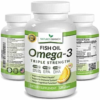 Витамины Nature's Branch Omega-3 Triple Strength, 600 мг DHA, 120 капсул