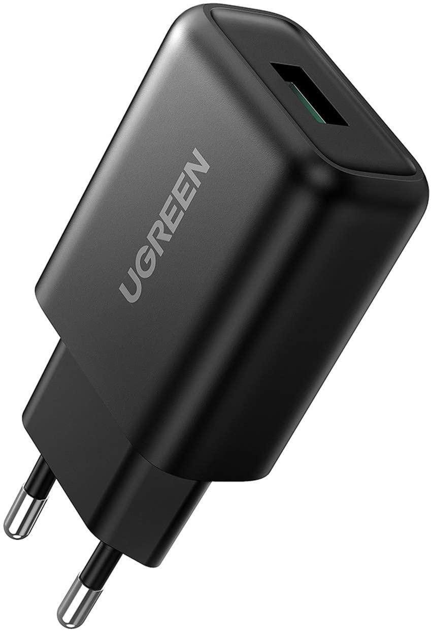 UGREEN 70273 Зарядное устройство сетевое CD122 Quick charge 3.0 USB Fast Charger EU (Black)