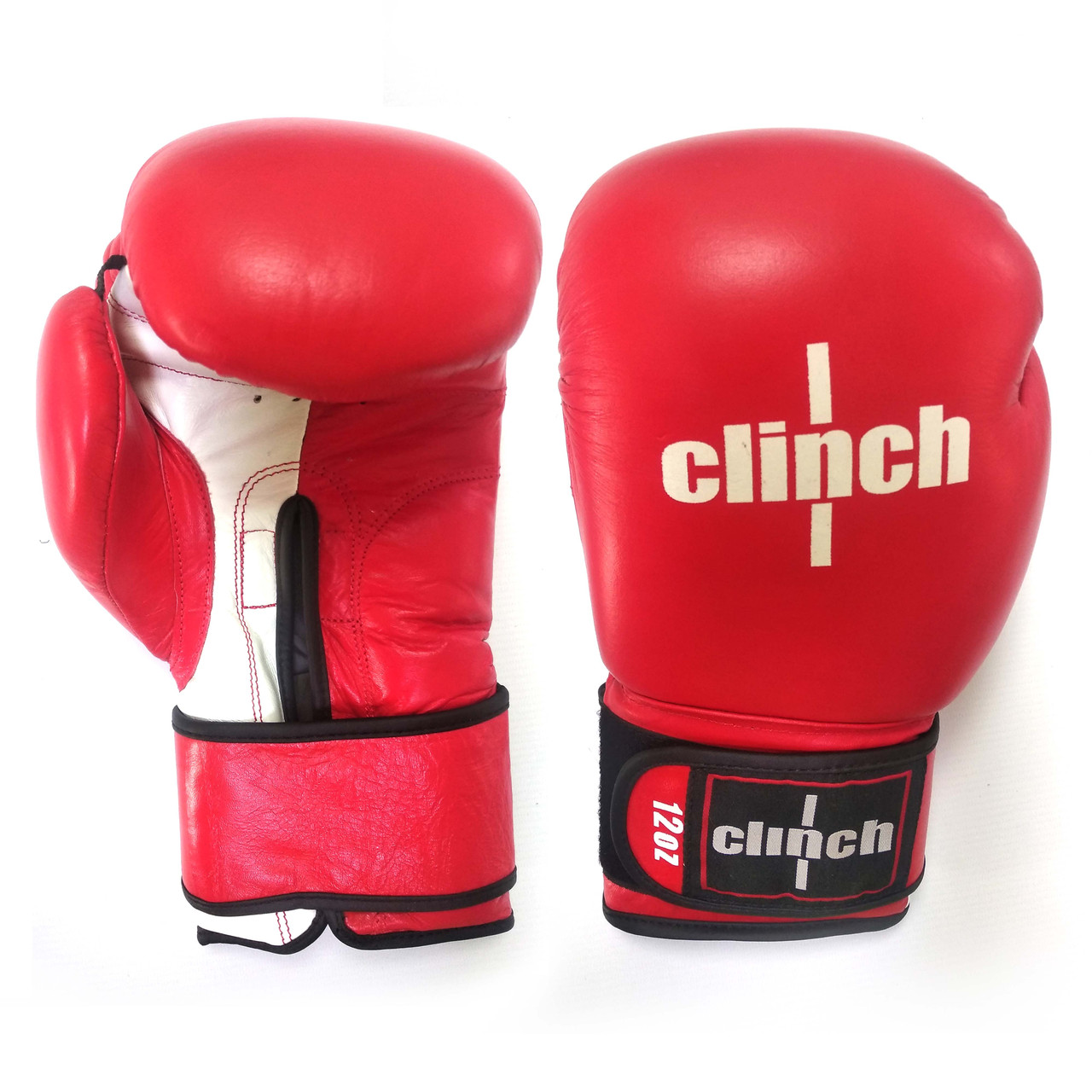 Боксерские перчатки Clinch 12OZ кожаные для соревновании - фото 1 - id-p95138238