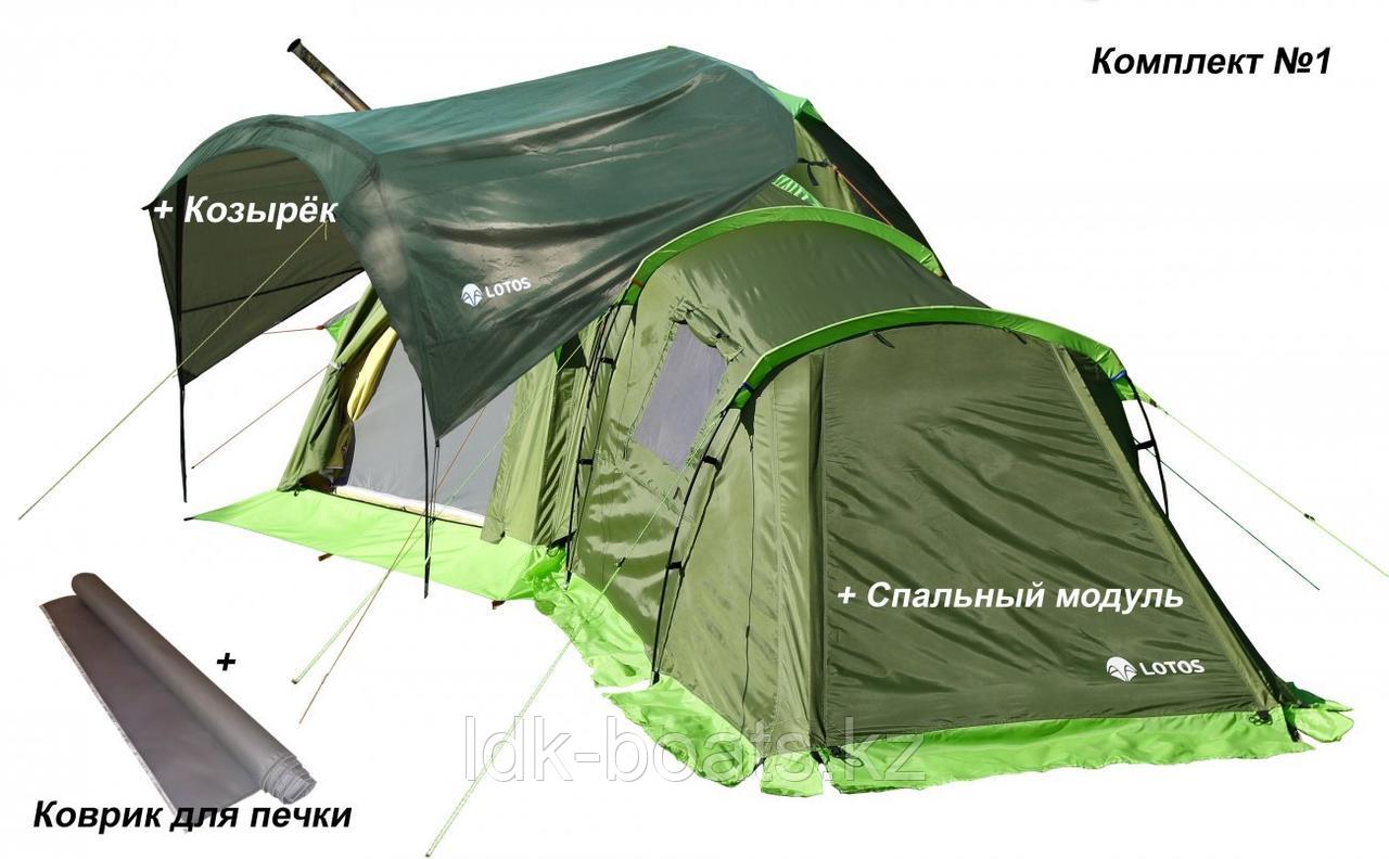 Палатка Всесезонная универсальная палатка ЛОТОС 5У Серо-салатовый - фото 7 - id-p95140088