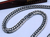 Комплект мужской цепь+браслет  "Босс lux" сталь с титаном, фото 9