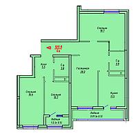 4 комнатная квартира ЖК "Атамари" 109.9 м2