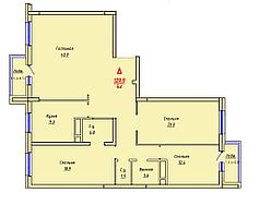 4 комнатная квартира ЖК "Атамари" 129.9 м2