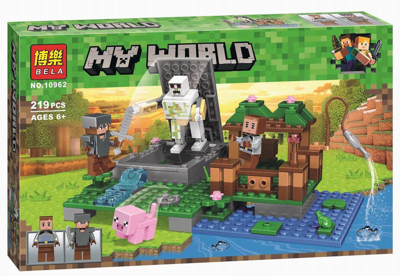 Конструктор 10962 Майнкрафт "Голем на ферме" (аналог LEGO)