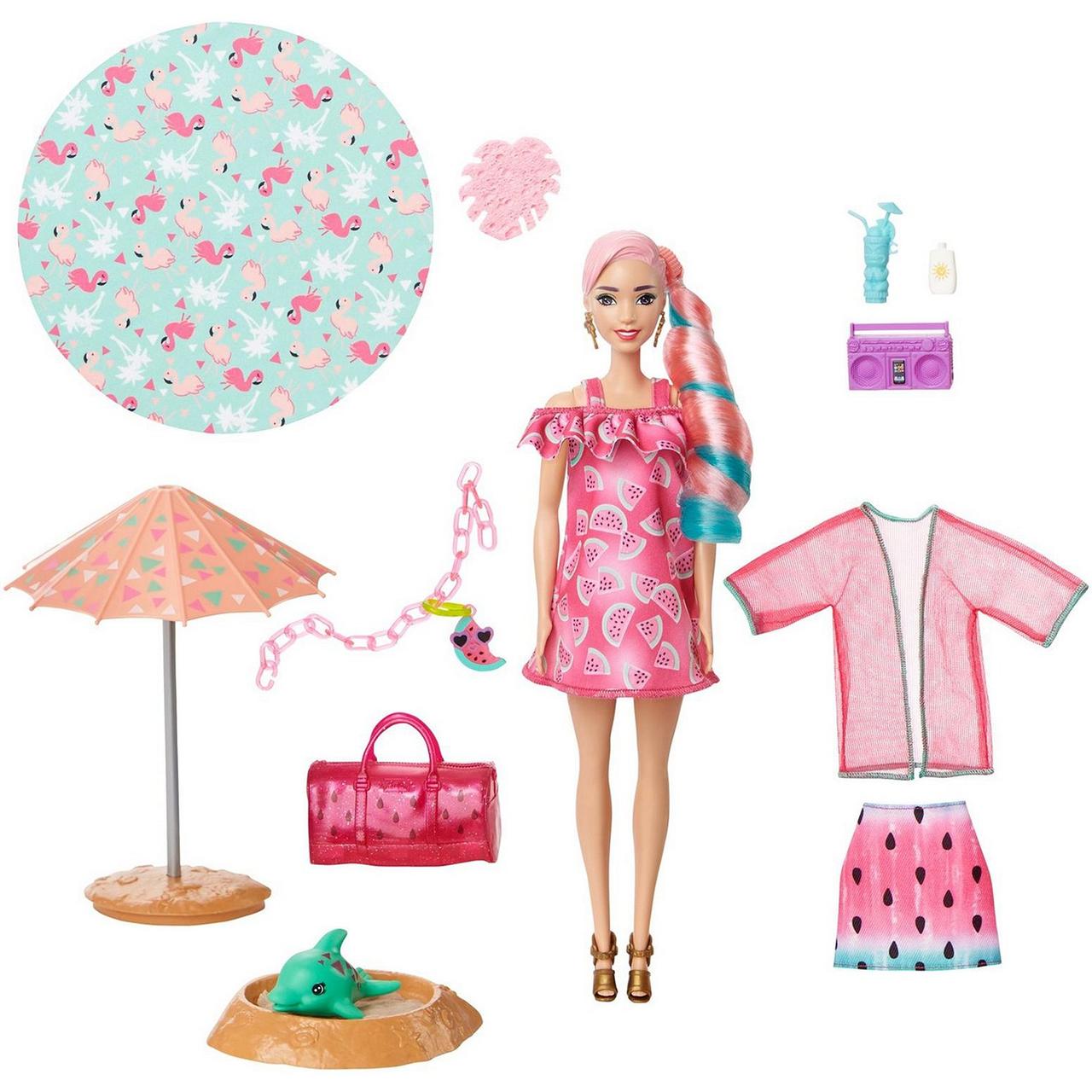 Barbie "Цветное перевоплощение" Кукла-сюрприз Барби Арбуз, Color Reveal - фото 5 - id-p95221416