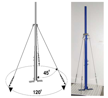 Вольностоящая мачта (горячего оцинкования)    H=4500 mm, составная, утяжитель 27200, (Ø 0,71 m) – 7,3 кг / 57,3 кг 