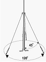Вольностоящая мачта нгорячего оцинкования на одинарном утяжителе H=4500 mm, состовная, утяжитель 27200, (Ø 0,71 m) 7,3 кг / 57,3 кг