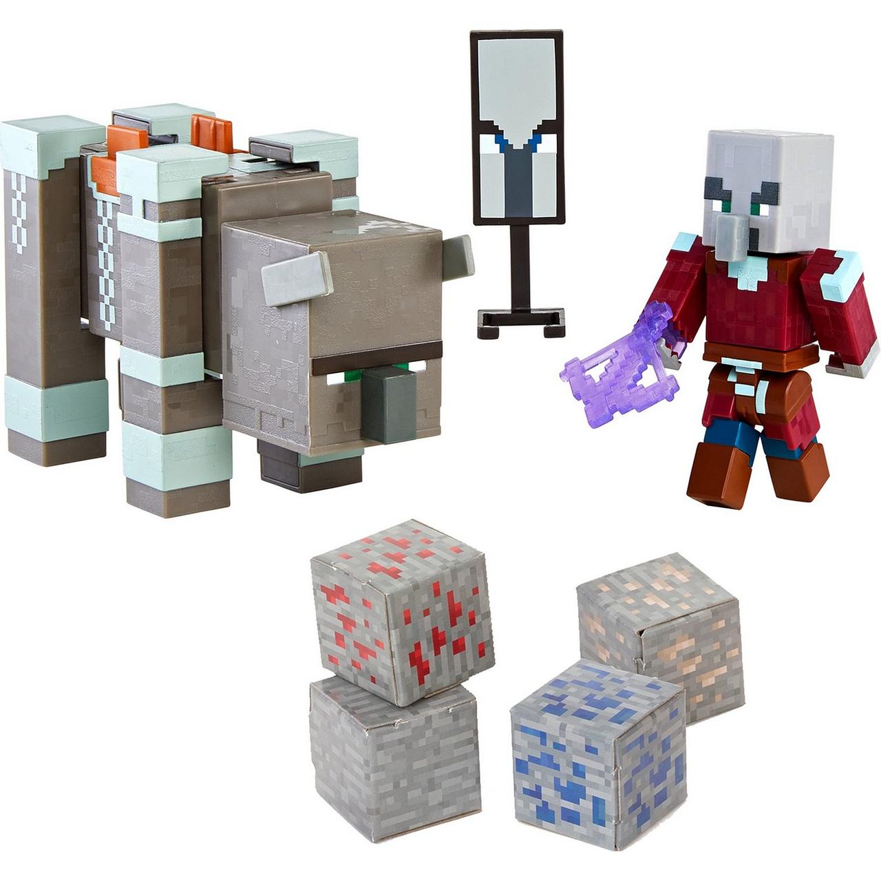 Minecraft Набор Фигурок Майнкрафт Разоритель и Капитан Разбойников, 8 см GTT54