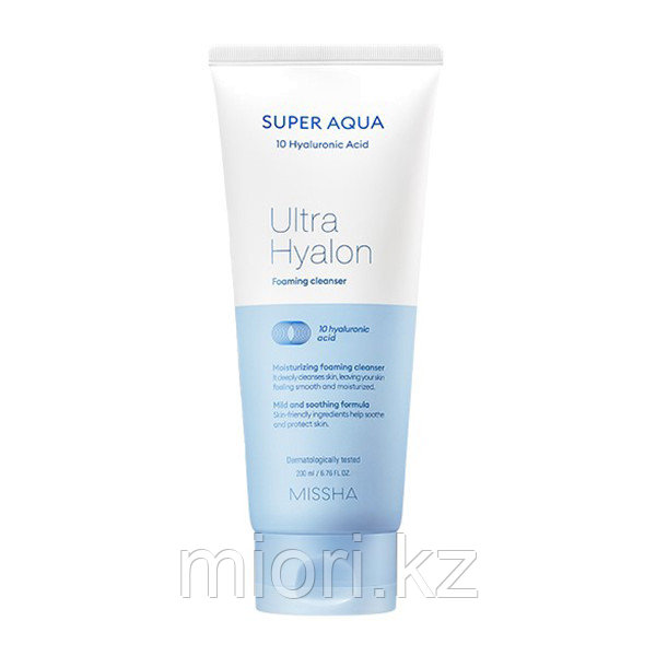 Увлажняющая пенка с гиалуроновой кислотой Missha Super Aqua Ultra Hyalron Cleansing Foam - фото 2 - id-p95229201