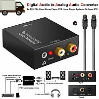 Конвертер аудио из оптического Toslink (Analog to Digitall) на RCA2 стерео с AUX в тех.пакете