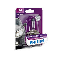 Лампа автомобильная Philips Vision Plus +60, H4, 12 В, 60/55 Вт, 12342VPB1