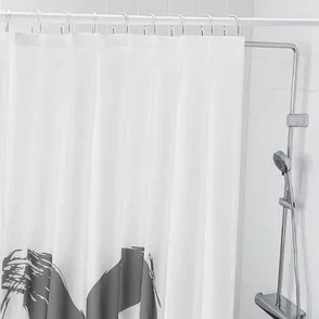 Штора для ванной ЛИКТФИББЛА белый/серый, 180x200 см ИКЕА, IKEA, фото 2