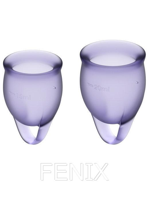 Набор менструальных чаш, 2 шт, 15 и 20 мл Satisfyer Feel Confident Menstrual Cup dark lilac