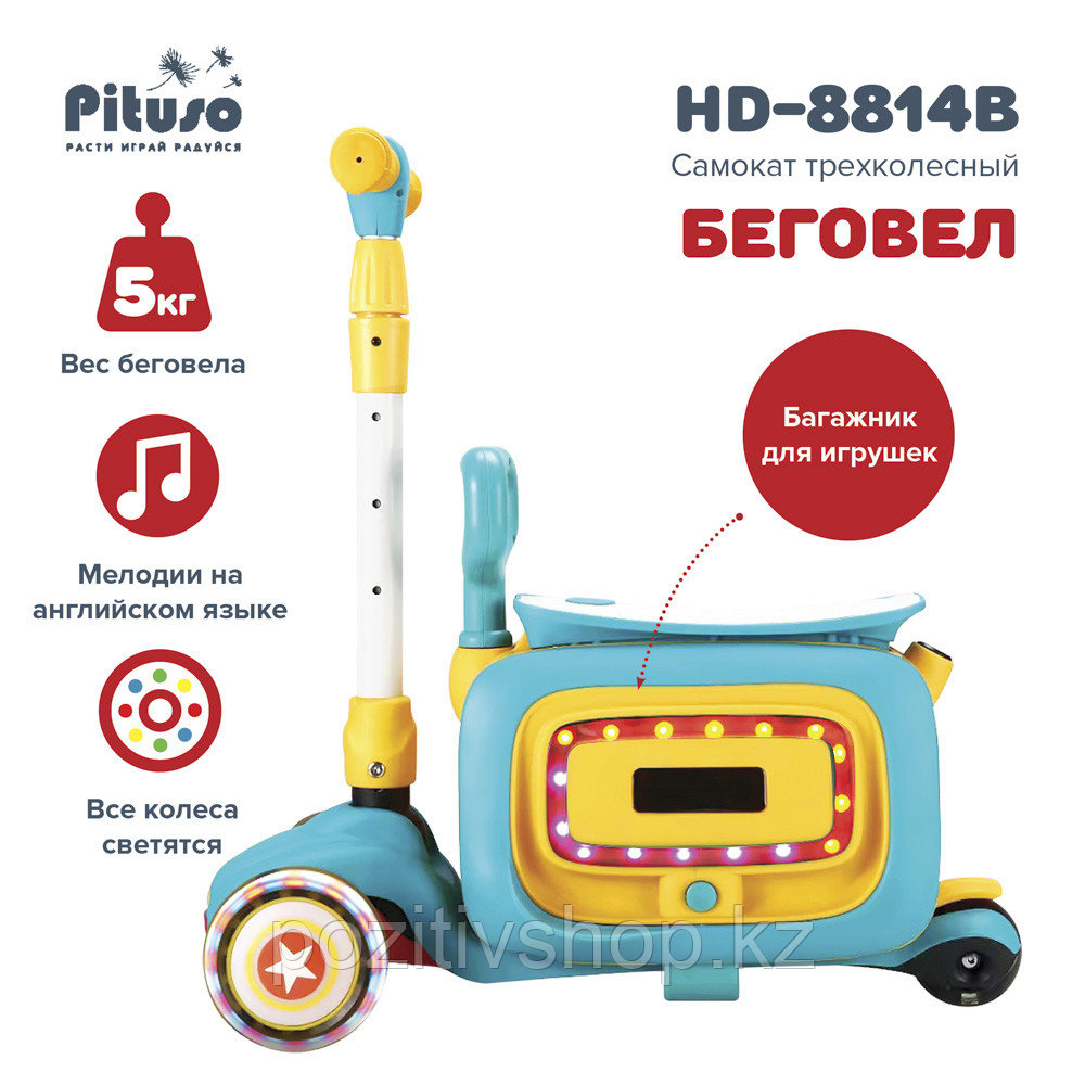 Трехколесный самокат Pituso 3в1 HD-8814B Blue - фото 6 - id-p95241881