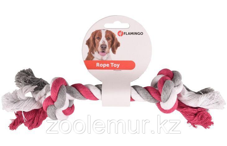 FLAMINGO игрушка для собак КАНАТ С УЗЛАМИ 30 см