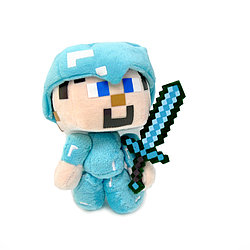 Мягкая игрушка Стив с мечом Майнкрафт (Steve Minecraft) 18 см
