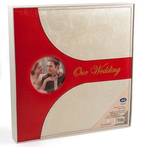 Фотоальбом свадебный в книжном переплете «Our Wedding» GuanMei {33х34 см, 40 магнитных страниц} (Красный)