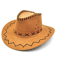 Ковбойская шляпа под замш, коричневая., фото 1