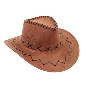 Ковбойская шляпа под замш, коричневая.