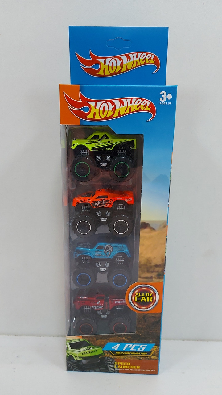 Металлические Машинки Hot wheel . Alloy Car. Хотвилс. Джипы. Внедорожники. Набор из 4-х машинок.