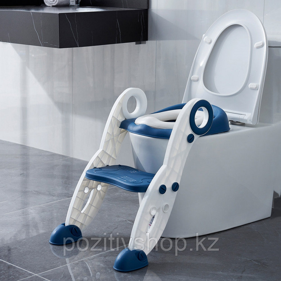 Сиденье для унитаза Pituso с лесенкой и ручками Синий, фото 1