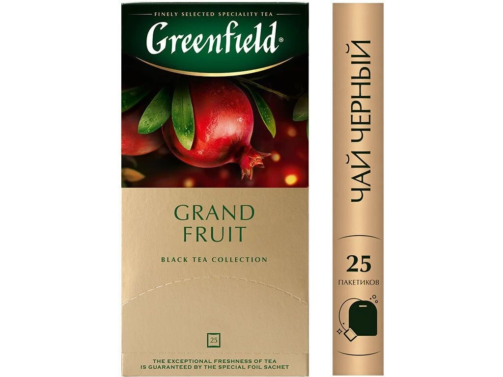 Чай Greenfield "Grand Fruit" черный с ароматом граната, 25 пакетиков