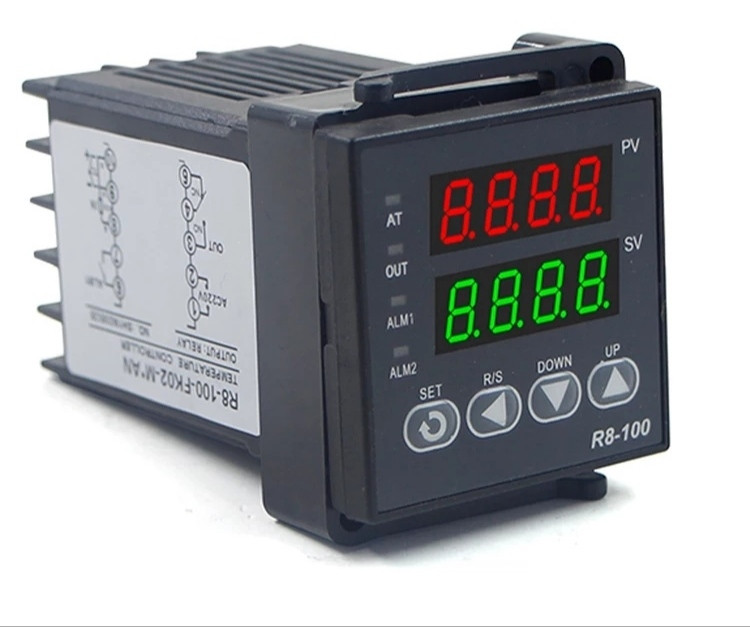 Термоконтроллер PID R8-100J SSR 220V\40A\-50 до+400град\шаг 1град+термодатчик+SSR-40DA+радиатор - фото 1 - id-p95259648