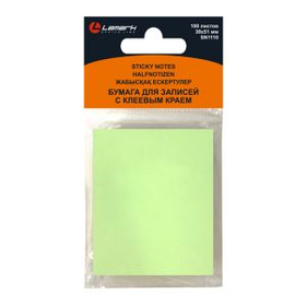 Бумага для заметок Lamark с клеевым краем 38*50, 100 листов, зеленая пастель