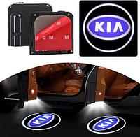 Проектор логотипа автомобиля на асфальт для дверей Welcome lamp {беспроводной комплект из 2шт.} (KIA)