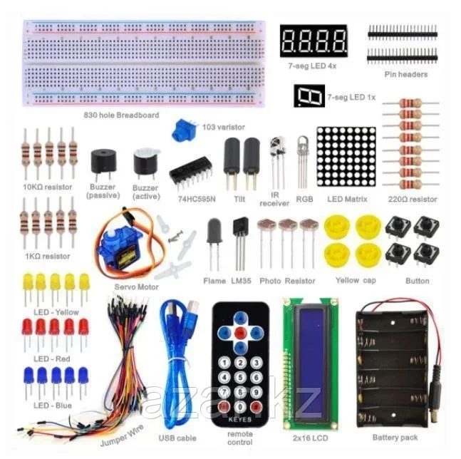 Базовый набор для новичков в Arduino (с микроконтроллером Mega2560 R3), фото 1