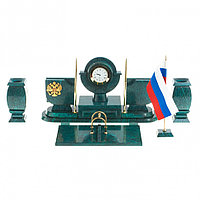 Настольный набор с символикой России из змеевика 113473