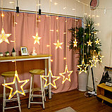 Гирлянда с подвесками "Звезды", 2,5*0,8*0,45 м, теплый свет, фото 5