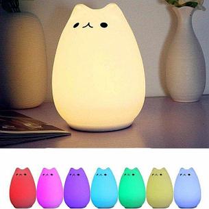 Силиконовый Led ночник-лампа "Кошечка", фото 2