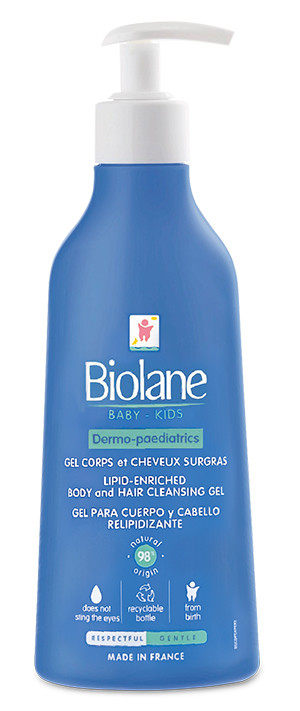 BIOLANE Гель для тела и волос 2 в 1 дермапедиатрический для сухой, склонной к атопии кожи 350мл