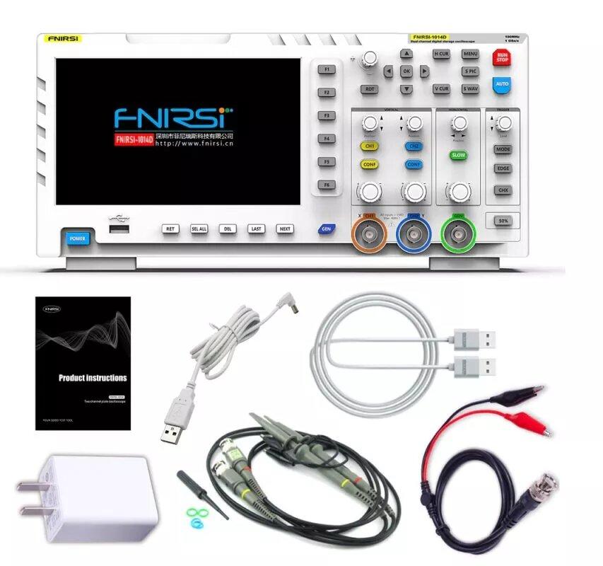 Осциллограф цифровой FNIRSI-1014D до 100 МГц, двухканальный с генератором сигналов - фото 5 - id-p95302845